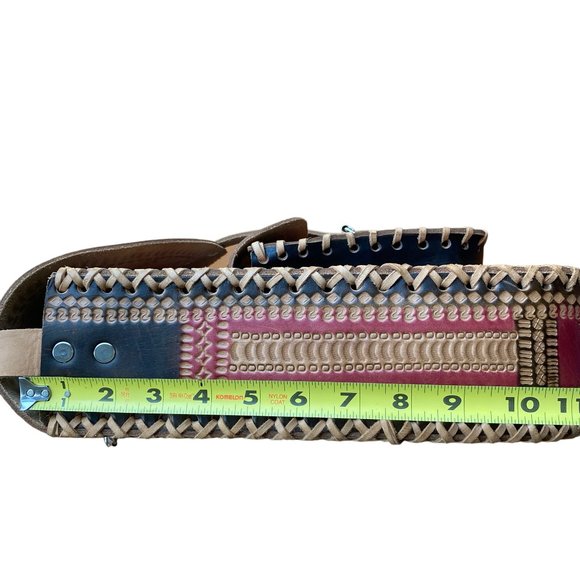 Hand Tooled Leather Bag Crossbody Western Aztec Native American Boho Hippie Big - Picture 10 of 15